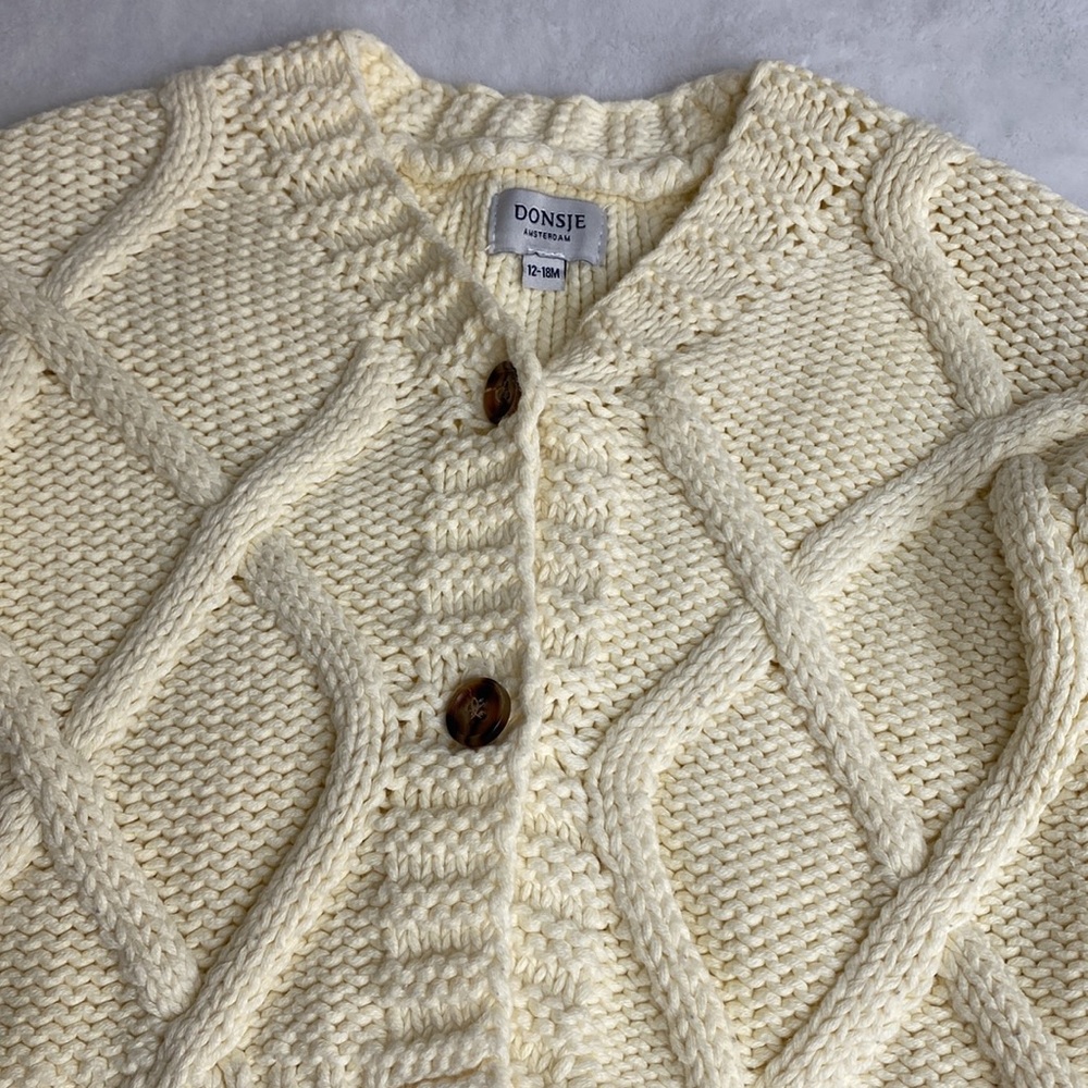 DONSJE Vavida Cardigan | Lily White Size 12-18M - Picture 4 of 13
